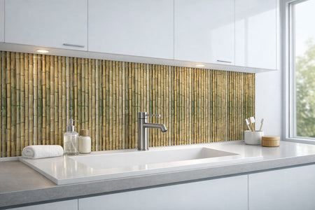Waschbeckenrückwand Holzoptik