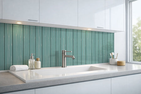 Waschbeckenrückwand Holzoptik