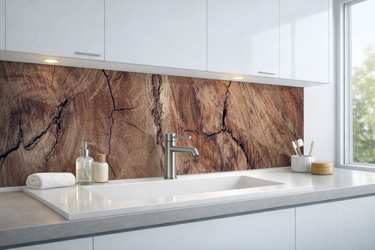 Waschbeckenrückwand Holzoptik