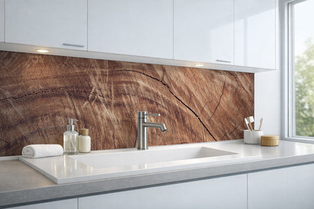 Waschbeckenrückwand Holzoptik