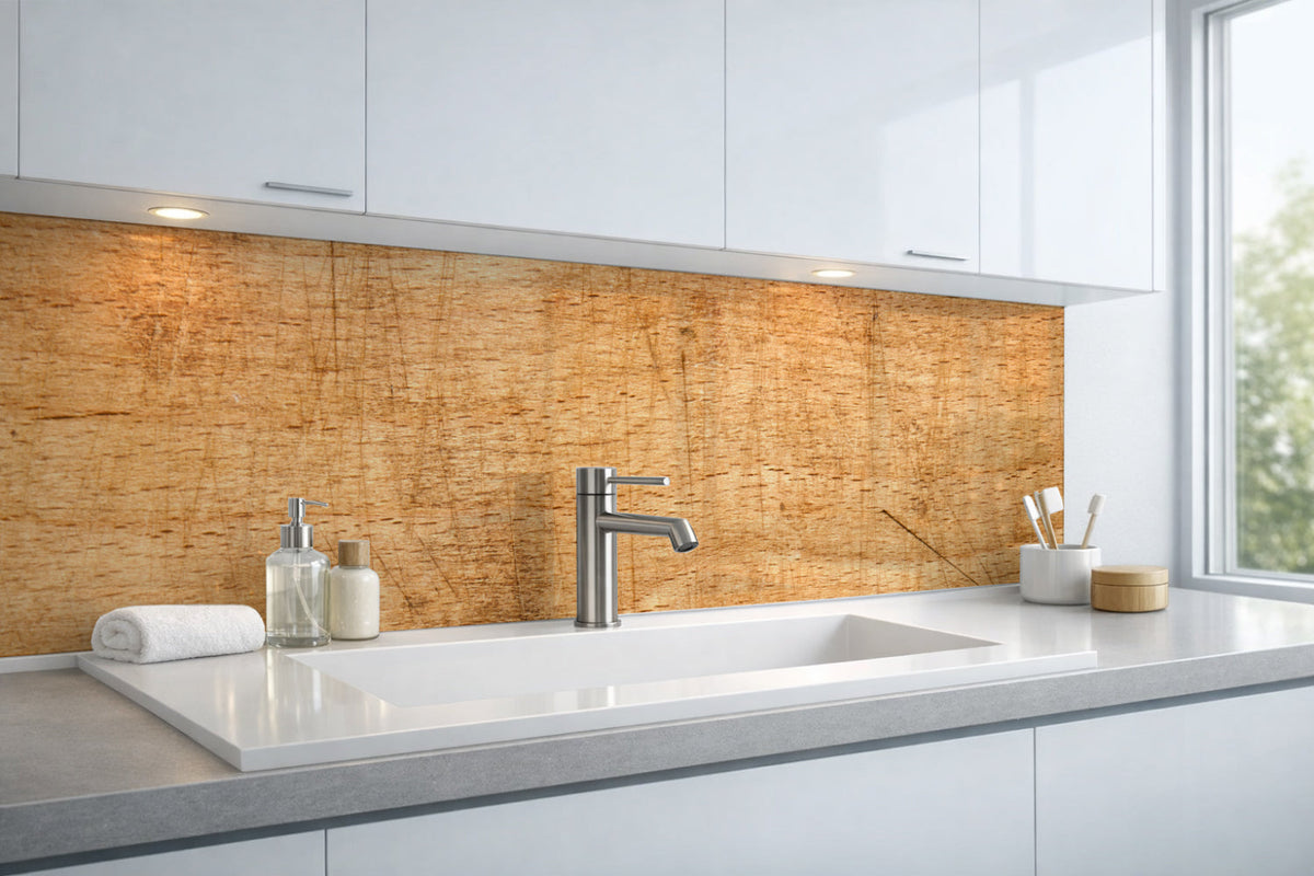 Waschbeckenrückwand Holzoptik