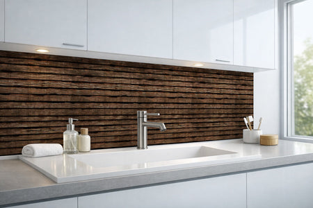 Waschbeckenrückwand Holzoptik