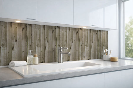 Waschbeckenrückwand Holzoptik