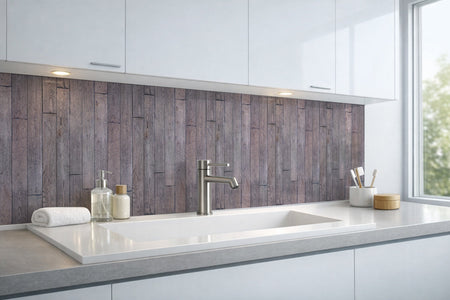Waschbeckenrückwand Holzoptik