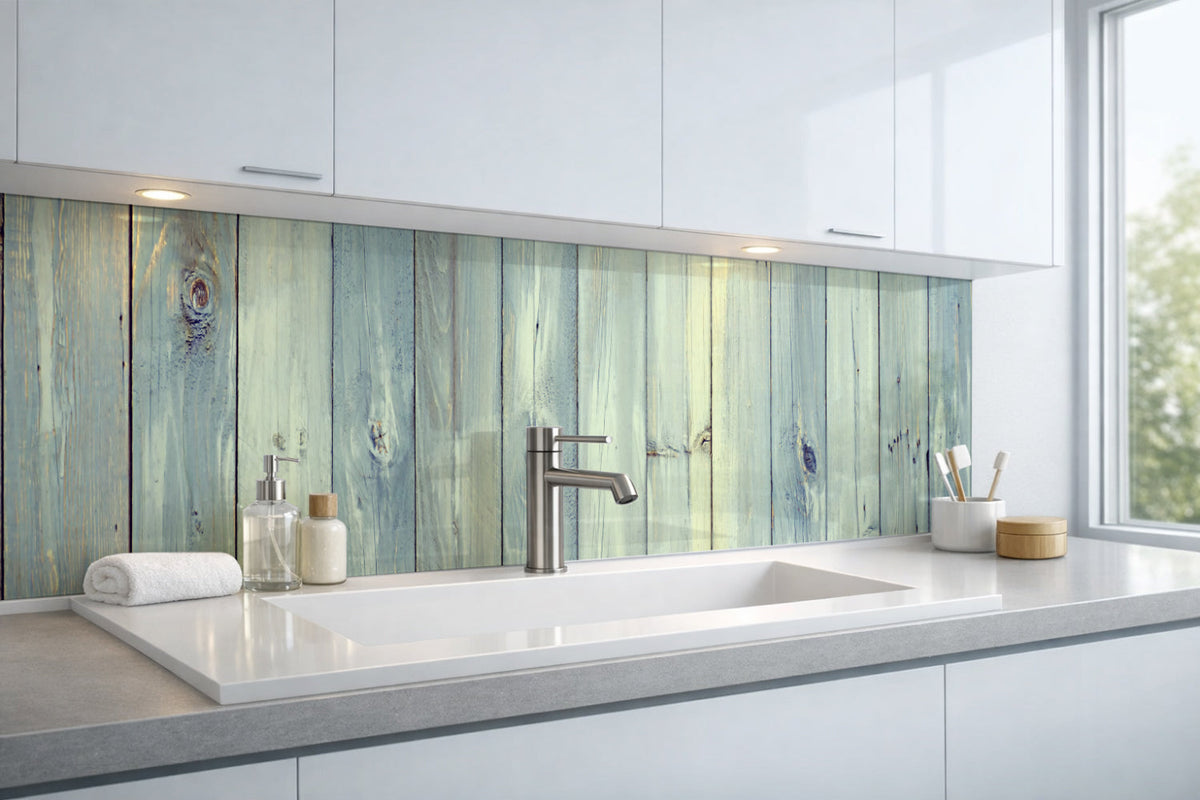 Waschbeckenrückwand Holzoptik