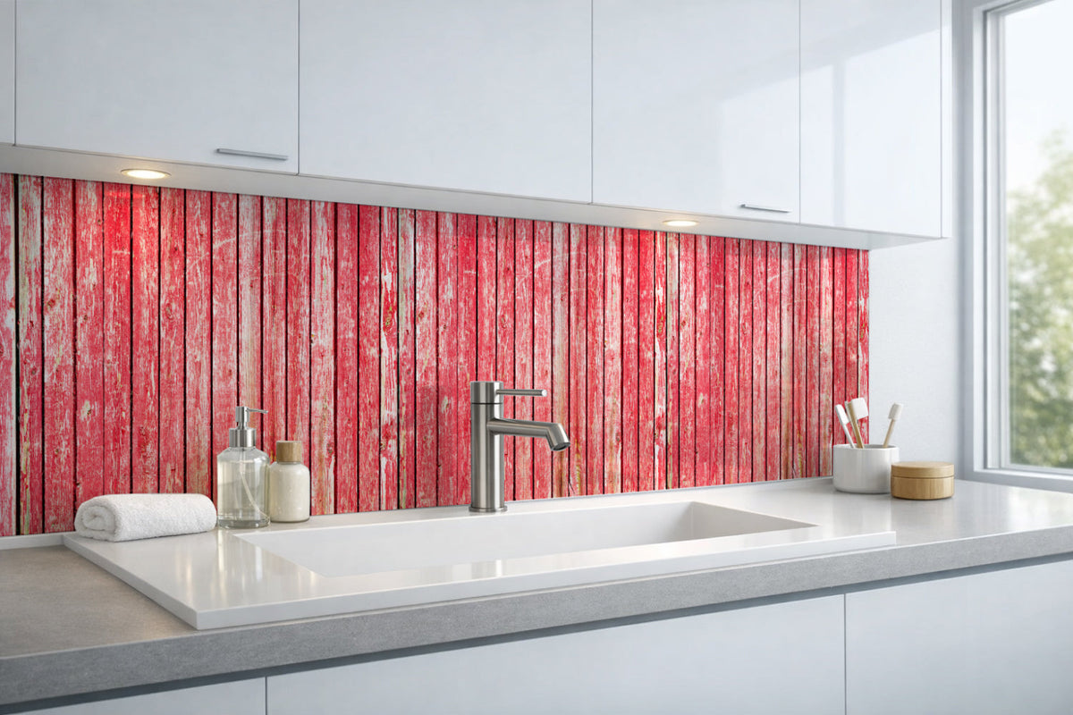 Waschbeckenrückwand Holzoptik