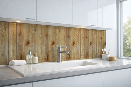 Waschbeckenrückwand Holzoptik